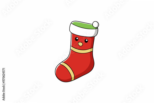 christmas sock isolated on white