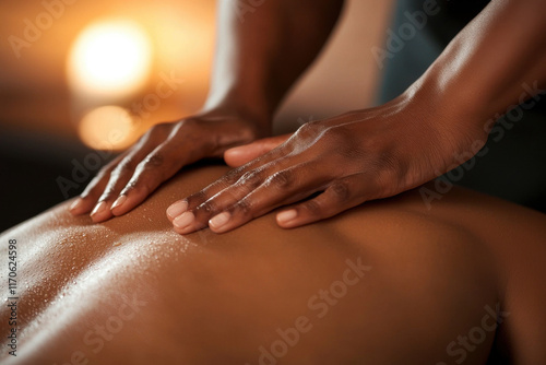 Wallpaper Mural Relaxing back massage in warm lighting Torontodigital.ca
