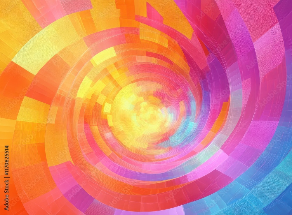 Futuristic Tunnel Warp Digital Pop Background in Geometric Style with Vibrant Colors Futuristic Tunnel Warp Digital Pop Background in Geometric Style with Vibrant Colors