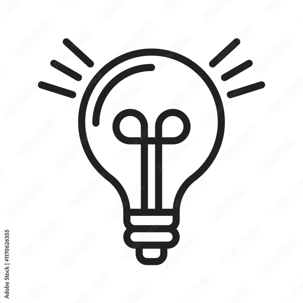 Light Bulb icon vector image. Suitable for mobile apps, web apps and print media.