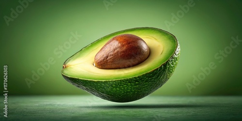 Avocado Falling in Air Isolated on Transparent Background, Perfect for Food Photography, Healthy Eating, and Culinary Designs - High-Quality PNG Image for Creative Uses
