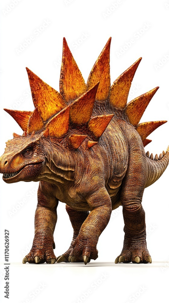Fototapeta premium A detailed illustration of a dinosaur with spiky features and a robust body.