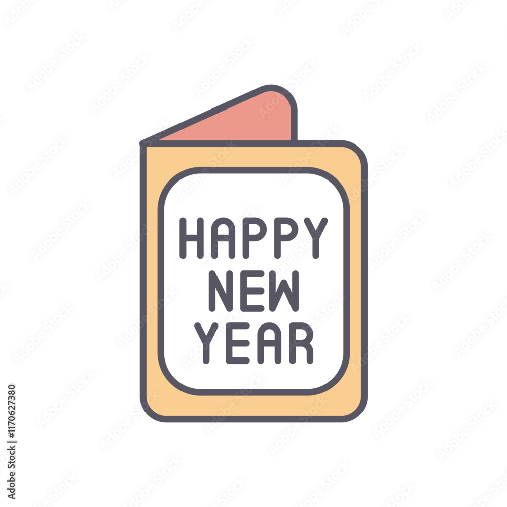 New Year Card vector icon stock illustration New Year Card vector icon stock illustration