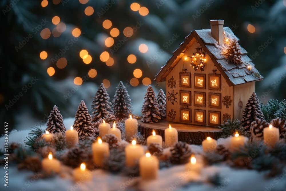 Cozy Wooden Advent Calendar with Unusual Decorations for Christmas Holiday Nostalgia and Warmth Cozy Wooden Advent Calendar with Unusual Decorations for Christmas Holiday Nostalgia and Warmth