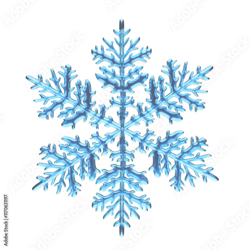 Isolated blue snowflake design, Ice and winter season concept