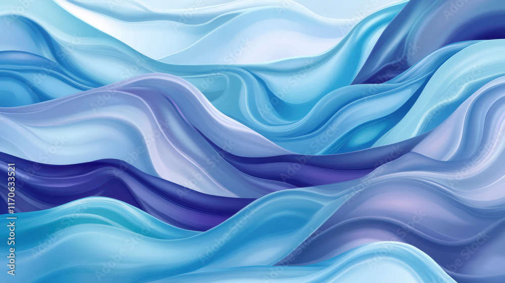 Abstract ocean waves in blue hues showcasing fluid movements and texture Abstract ocean waves in blue hues showcasing fluid movements and texture