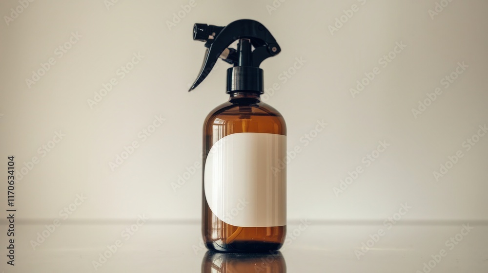 Shiny spray bottle with glossy cover for household cleaning supplies - product photography Shiny spray bottle with glossy cover for household cleaning supplies - product photography