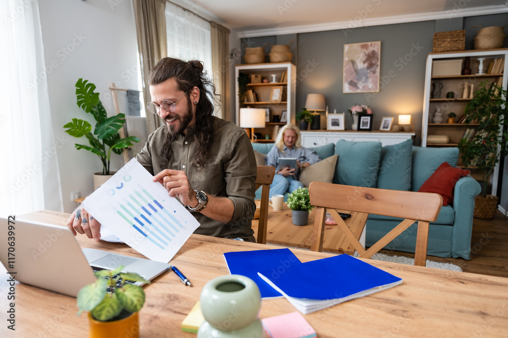 Confident couple office workers work at home, young caucasian couple sit at table using laptop computers for business project. Side hustle man and woman from apartment, finance and economy job. Confident couple office workers work at home, young caucasian couple sit at table using laptop computers for business project. Side hustle man and woman from apartment, finance and economy job.