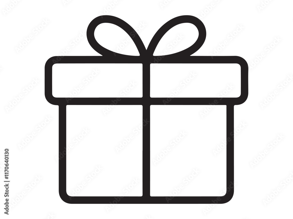 Gift box outline web icon vector on white background Gift box outline web icon vector on white background