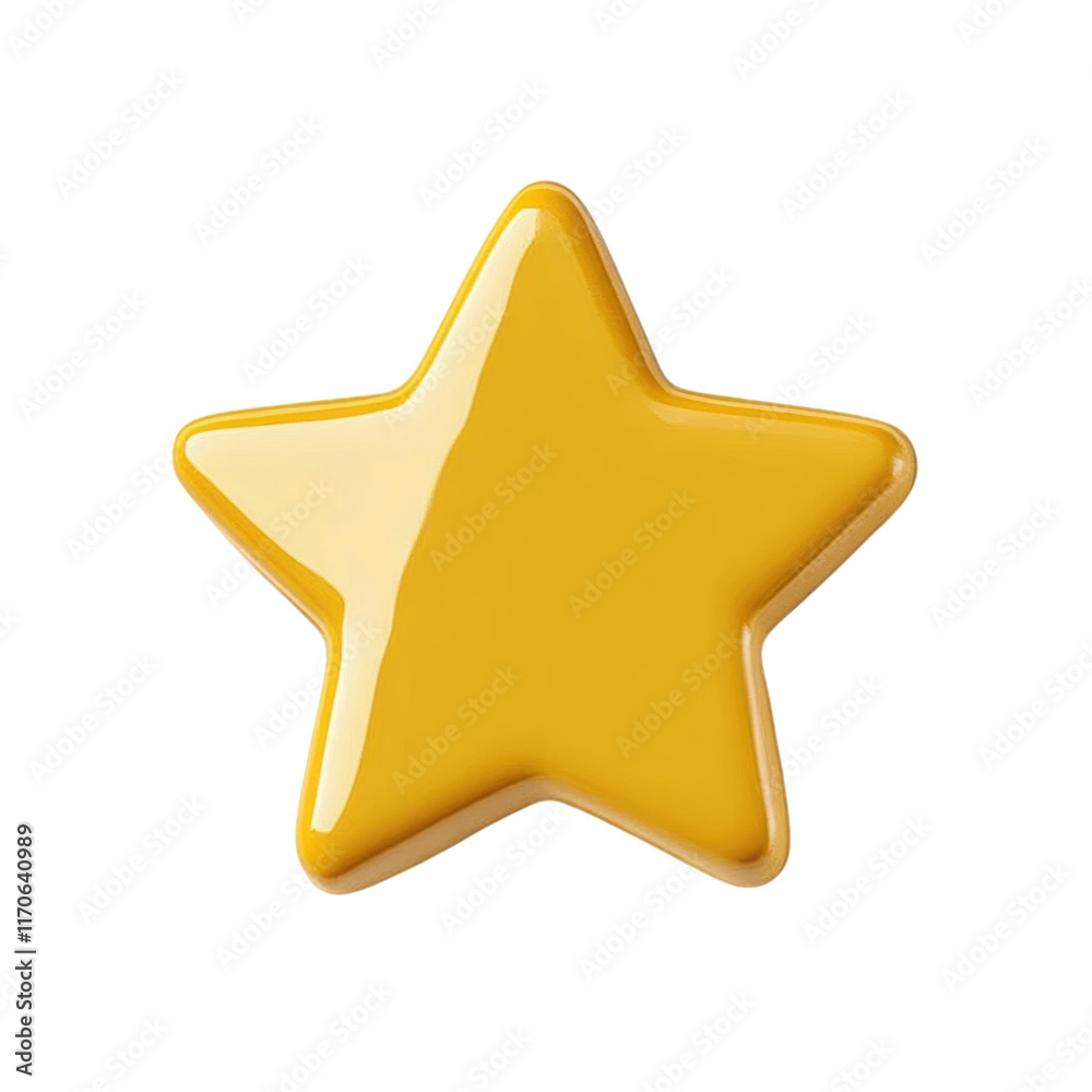 Shiny yellow five pointed star with smooth surface Shiny yellow five pointed star with smooth surface