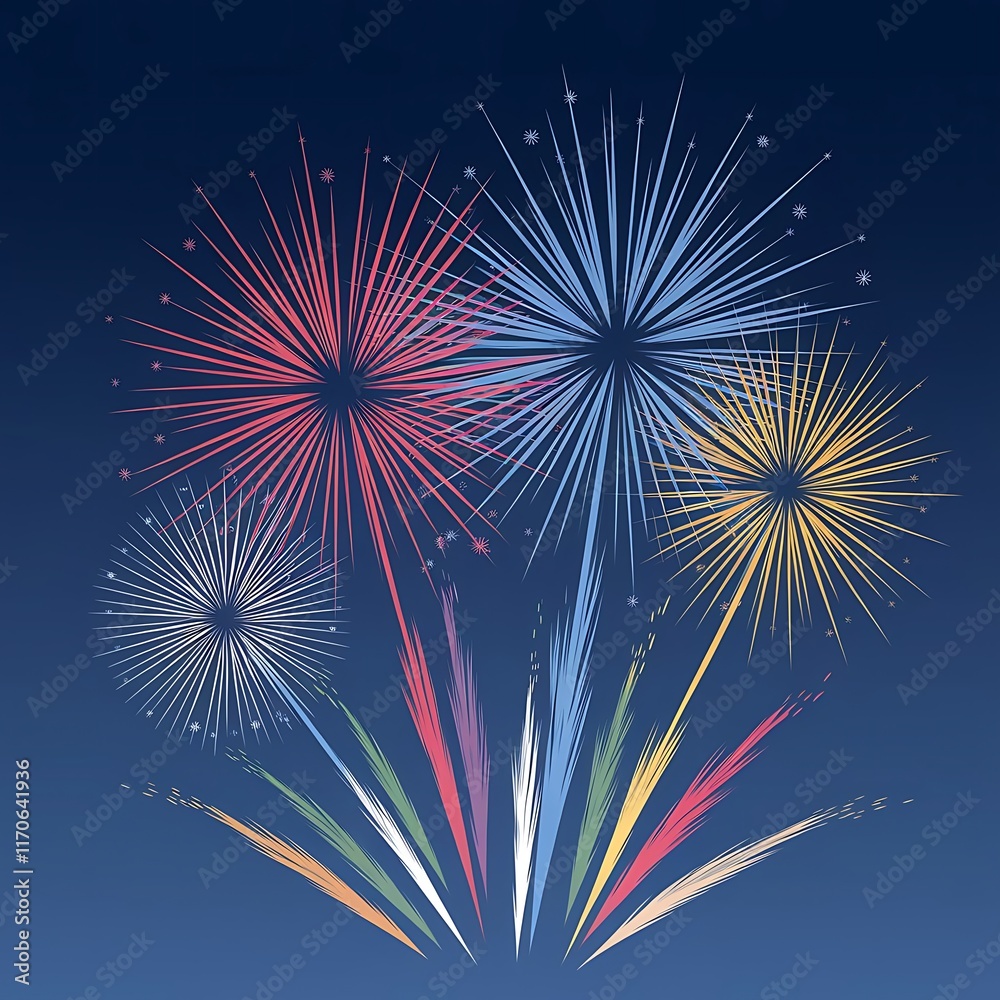 Naklejka premium minimalistic colorful firework