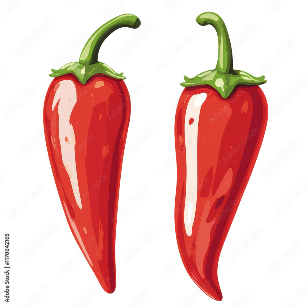Fresh red chili peppers with vibrant colors and glossy texture Fresh red chili peppers with vibrant colors and glossy texture