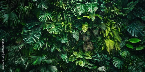 Wallpaper Mural A garden room featuring a plant wall with diverse plants creating a calming atmosphere. Torontodigital.ca