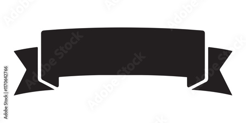Wallpaper Mural Ribbon banner vector silhouette art for design element on white background  Torontodigital.ca