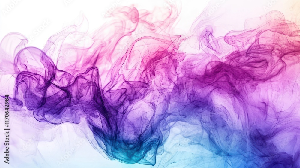 Abstract Colorful Swirling Smoke Design