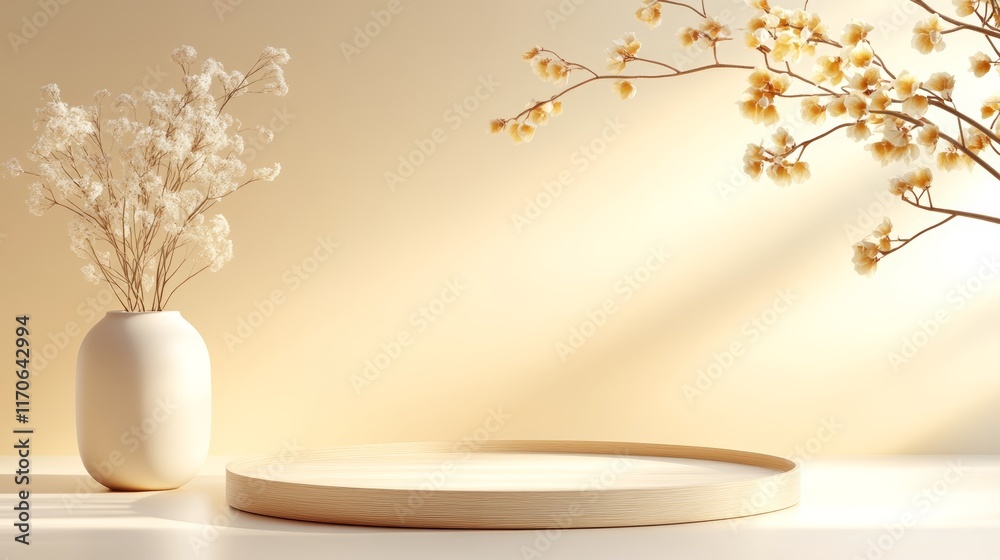 Minimalist Vase with Pampas Grass in Soft Neutral Tones Minimalist Vase with Pampas Grass in Soft Neutral Tones