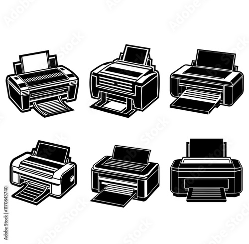 Printer silhouette vector illustration