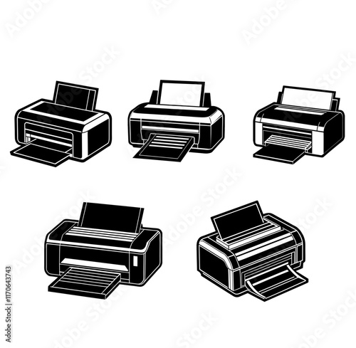 Printer silhouette vector illustration