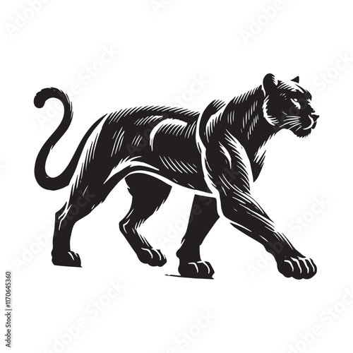 Panther silhouette for versatile media and print projects - Panther black vector
