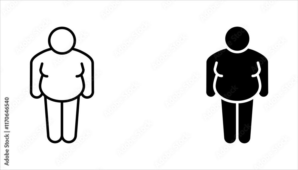 Obraz premium overweight icon set from other outline collection. obesity symbol. vector illustration on white background