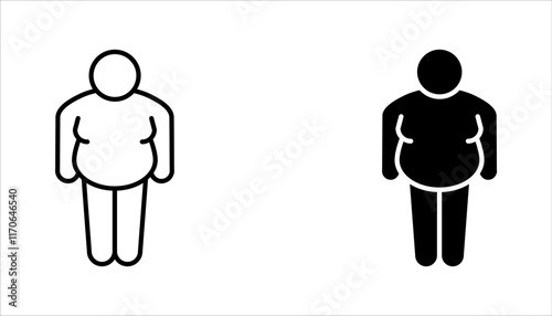 overweight icon set from other outline collection. obesity symbol. vector illustration on white background