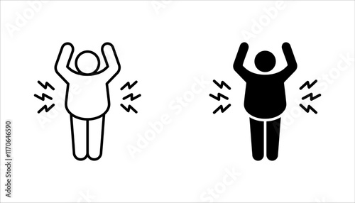 overweight icon set from other outline collection. obesity symbol. vector illustration on white background