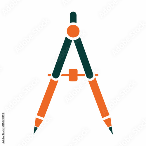 Compass and Pencil Vector Design for Branding.