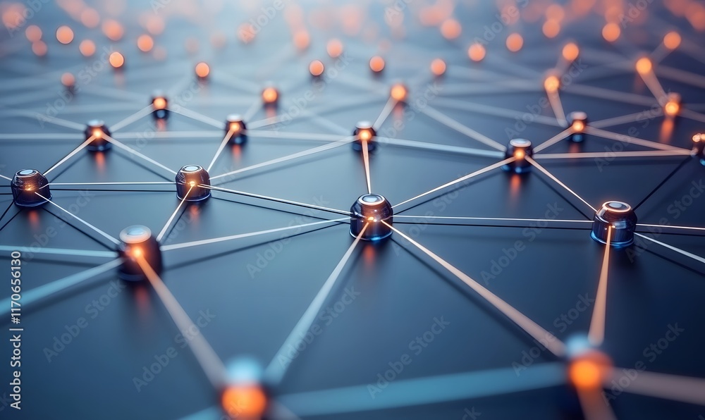 Abstract network connection nodes. Abstract network connection nodes.