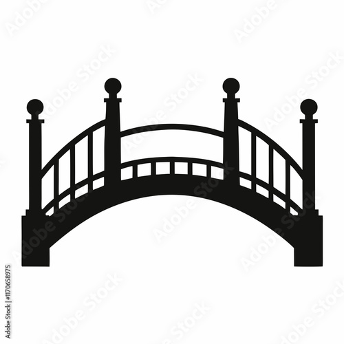 Network Bridge Silhouette Vector Art