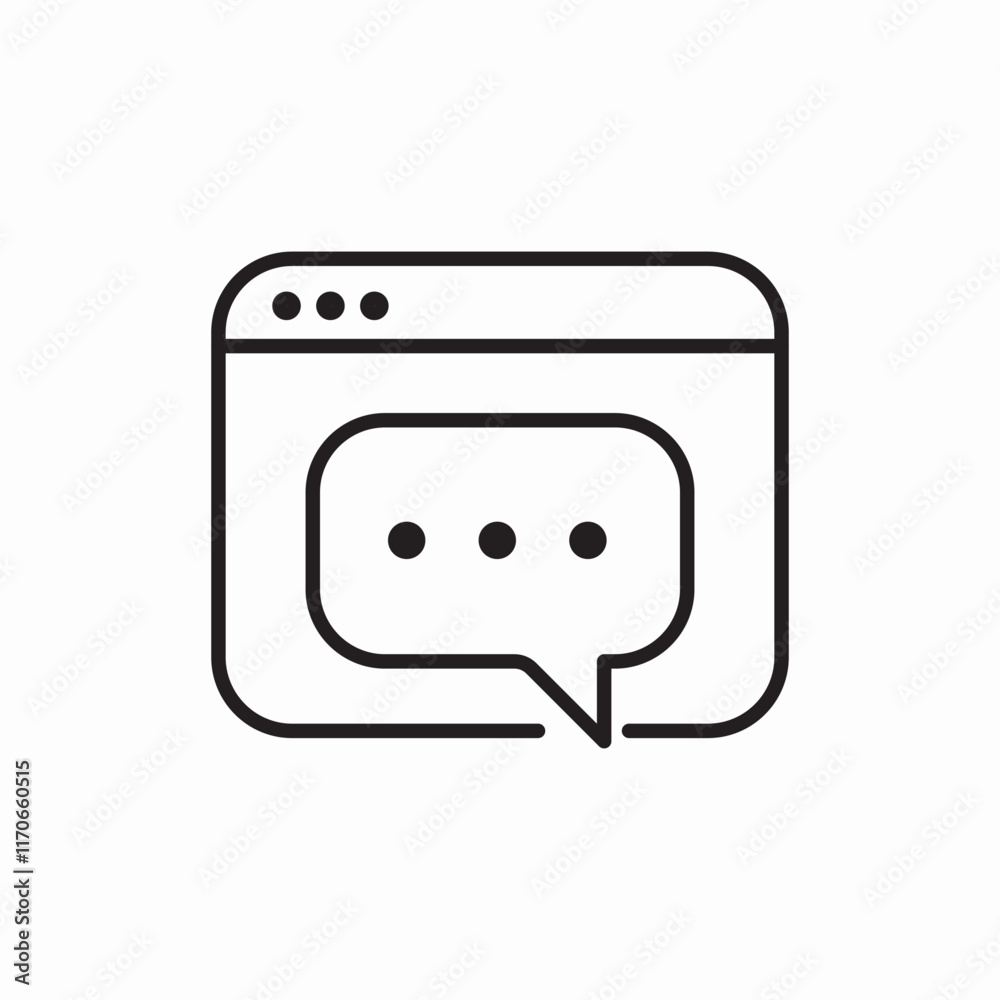 Browser Message Online Chat Communication Icon Vector Sign