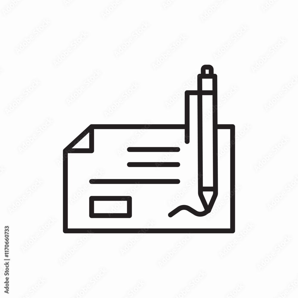 Credit Card Payment Writing Check Icon Vector Sign Credit Card Payment Writing Check Icon Vector Sign