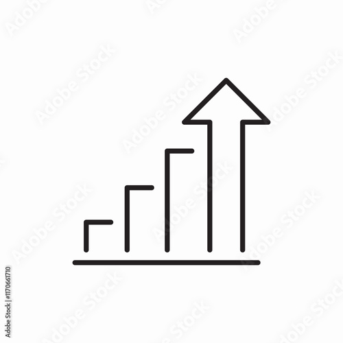 Financial Growth Chart Progress Report Icon Vector Sign