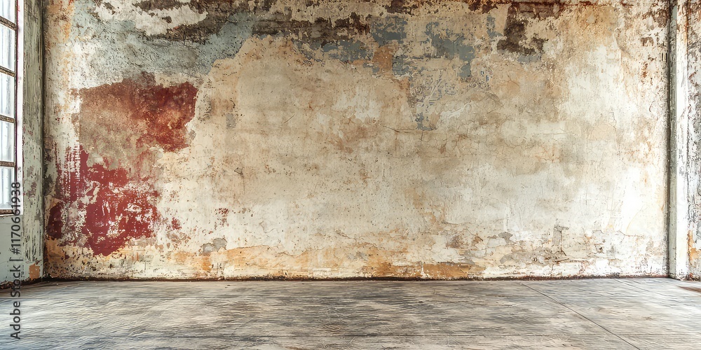 Fototapeta premium An empty space with a blank wall, ideal for a fresh design or art installation.