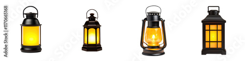 Wallpaper Mural Glowing vintage style lanterns casting a warm inviting glow in an outdoor autumn setting creating a cozy and welcoming atmosphere perfect for simply enjoying the natural ambiance Torontodigital.ca