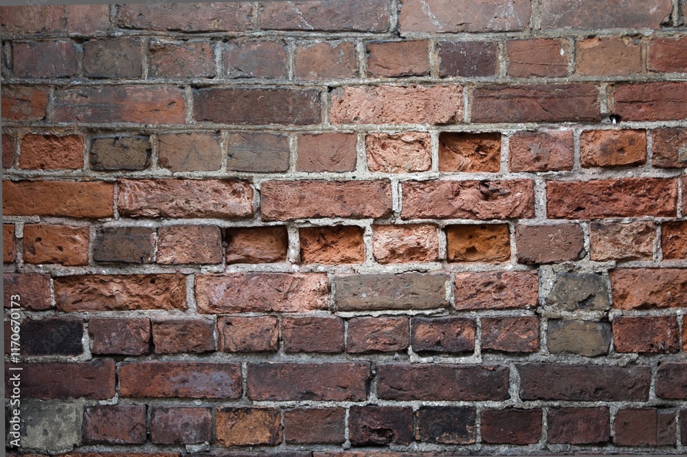 Fototapeta premium The photo shows a close-up of a brick wall