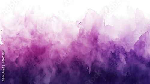 Violet purple watercolor abstract texture isolated on transparent background