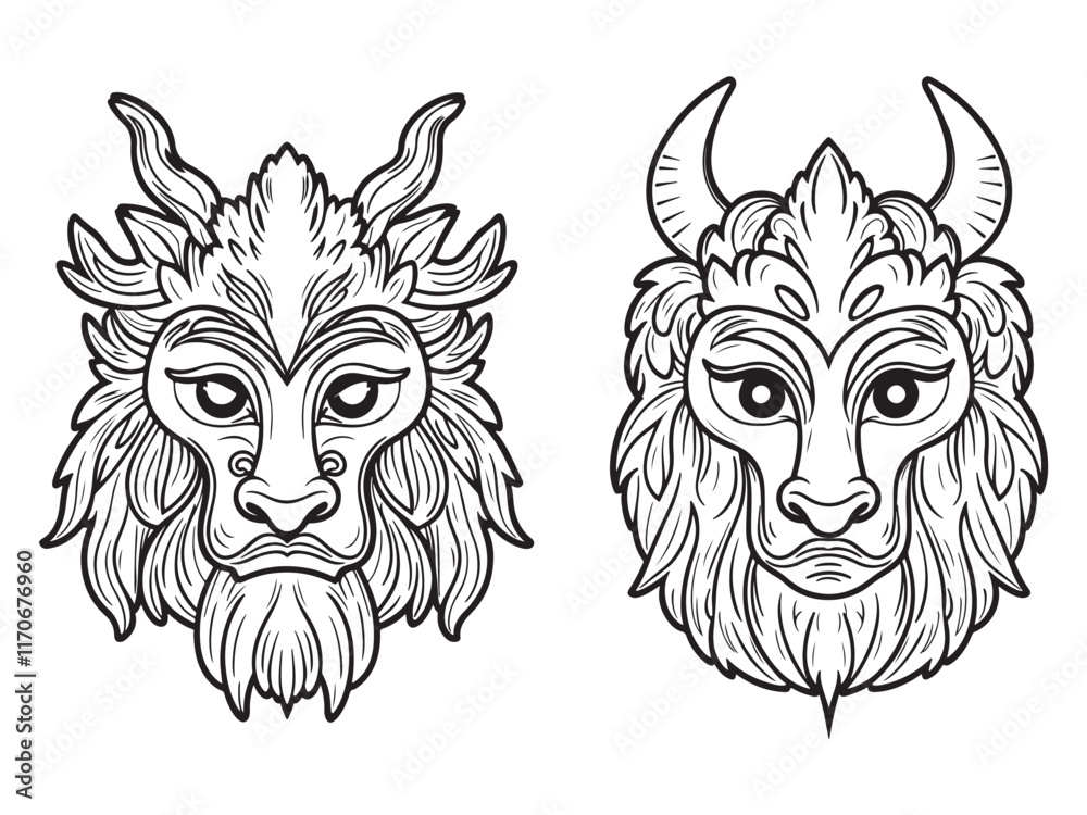 Obraz premium Tribal masks vector design