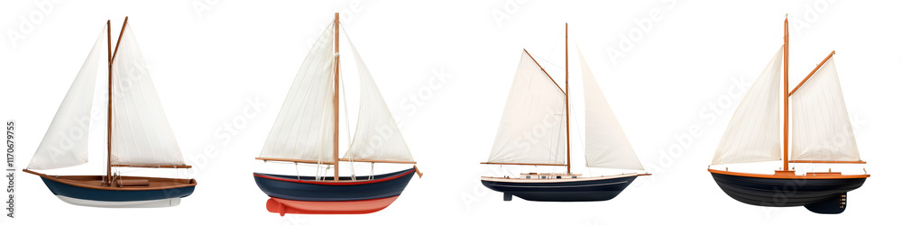 Obraz premium Scenic view of a sailboat regatta with multiple yachts and sailboats navigating the calm ocean waters their white billowing sails catching the wind for an exhilarating nautical adventure