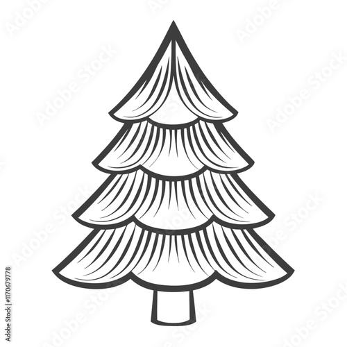 Minimalist Pine Tree Vector Design. photo