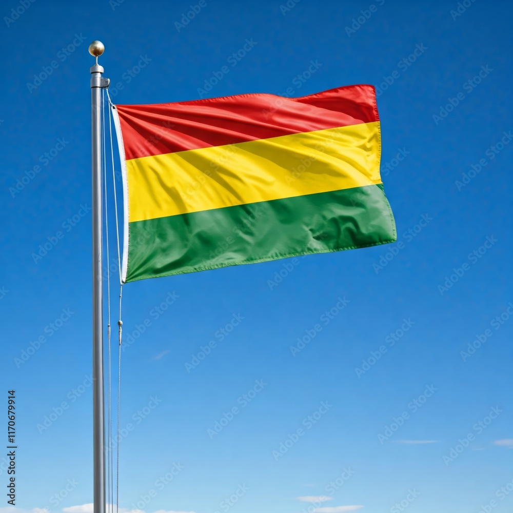 national flag of bolivia, waving against blue sky, official flag of the nation, blowing in the wind
national flag of bolivia, waving against blue sky, official flag of the nation, blowing in the wind