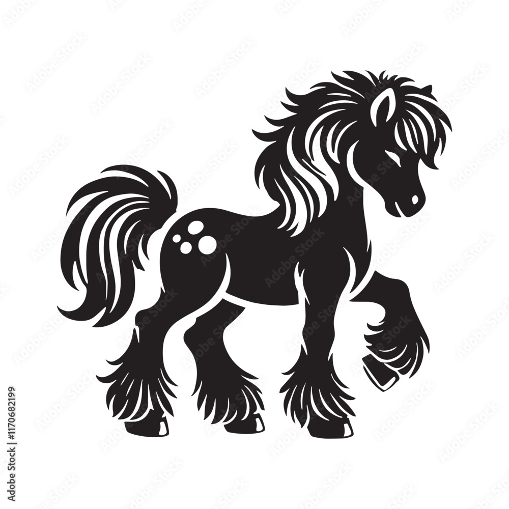 Fototapeta premium Minimalistic pony silhouette for versatile media designs - Pony illustration - minimallest pony vector 