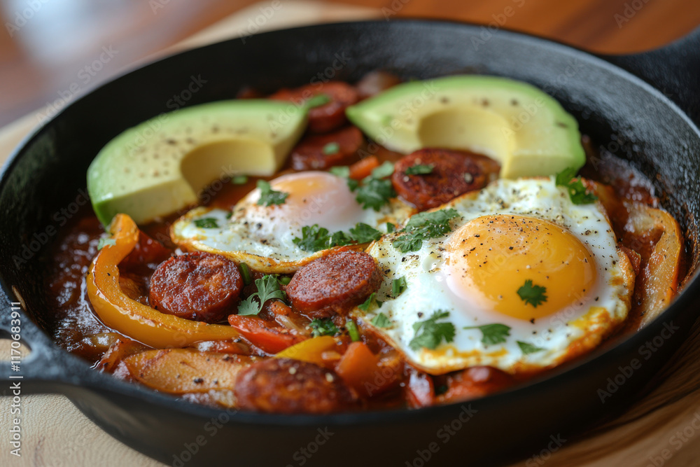 Delicious Keto Dishes with Eggs and Avocado on White Background Delicious Keto Dishes with Eggs and Avocado on White Background