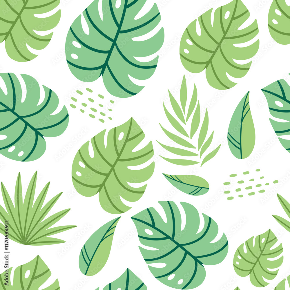 Fototapeta premium tropical leaves background, leaves pattern, tropical seamless pattern