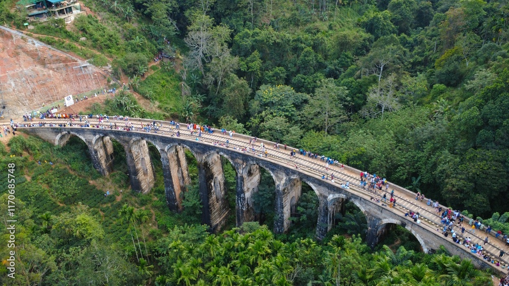 BREATHTAKING Drone View of 9 Arch Bridge Ella Srilanka BREATHTAKING Drone View of 9 Arch Bridge Ella Srilanka