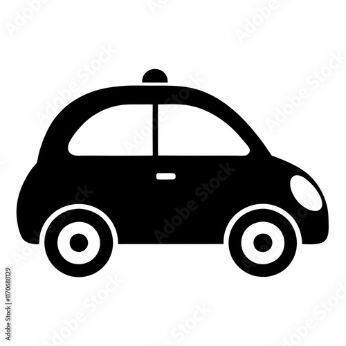 Self Driving Car Silhouette Vector Art
