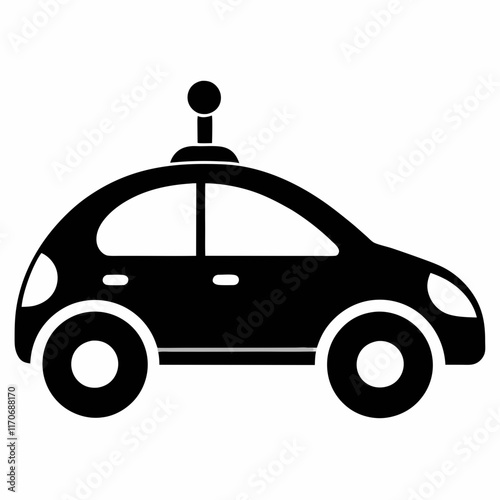 Self Driving Car Silhouette Vector Art