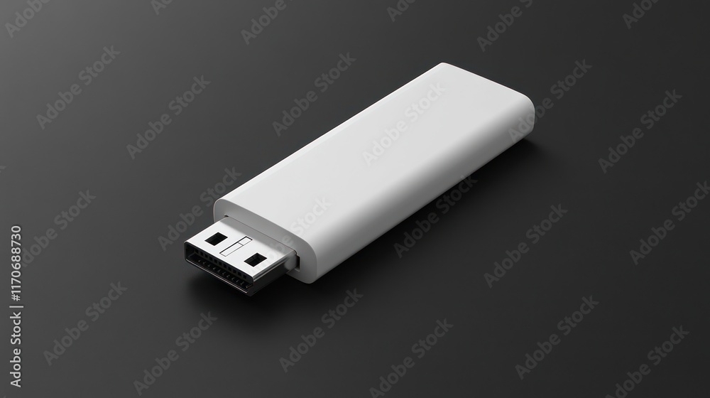 White USB flash drive on black background. (1) White USB flash drive on black background. (1)