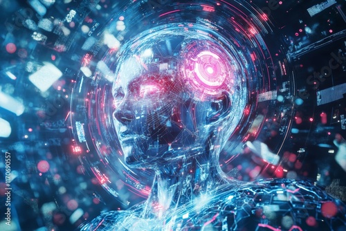 Wallpaper Mural Exploring the Intersection of Human Consciousness and Artificial Intelligence Torontodigital.ca