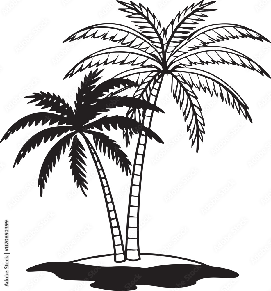 Obraz premium Tree palm icon design vector 
