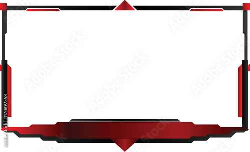Twitch Overlay red and black frame